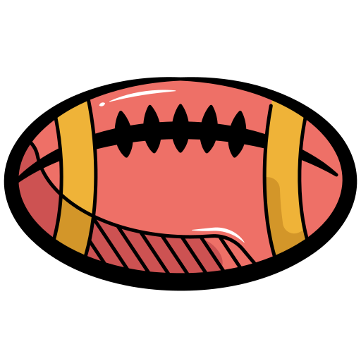rugby Generic color hand-drawn icono
