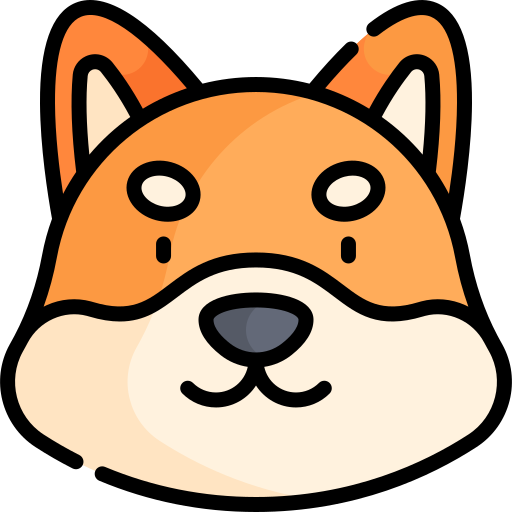 shiba inu Kawaii Lineal color Icône