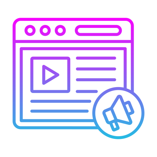 marketing video Generic gradient outline icona