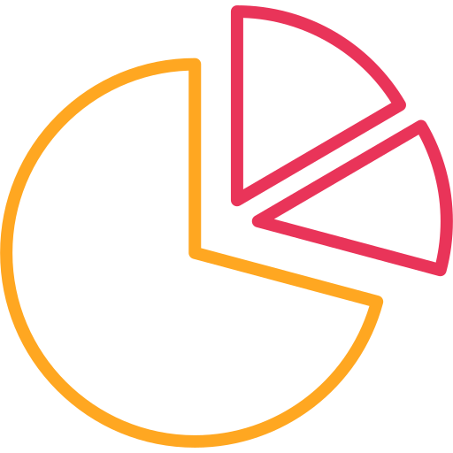 grafico a torta Generic color outline icona