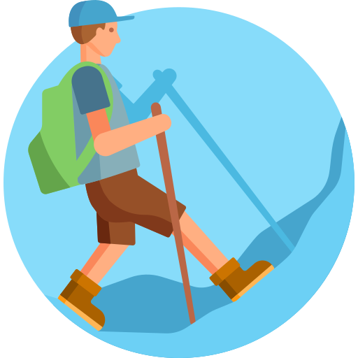 Hiking Detailed Flat Circular Flat icon