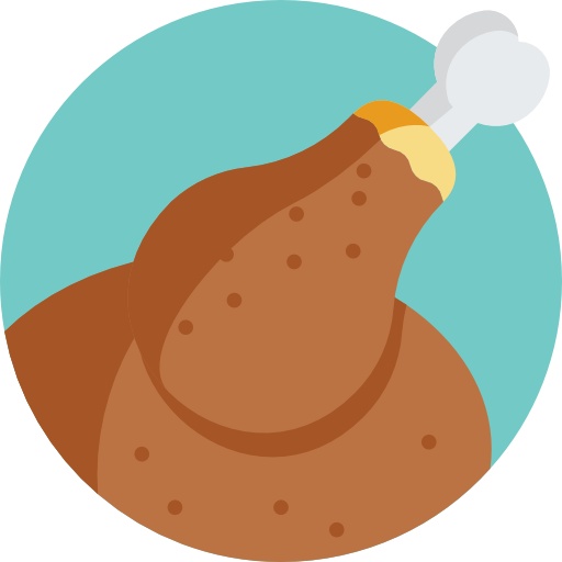 Roast chicken Detailed Flat Circular Flat icon