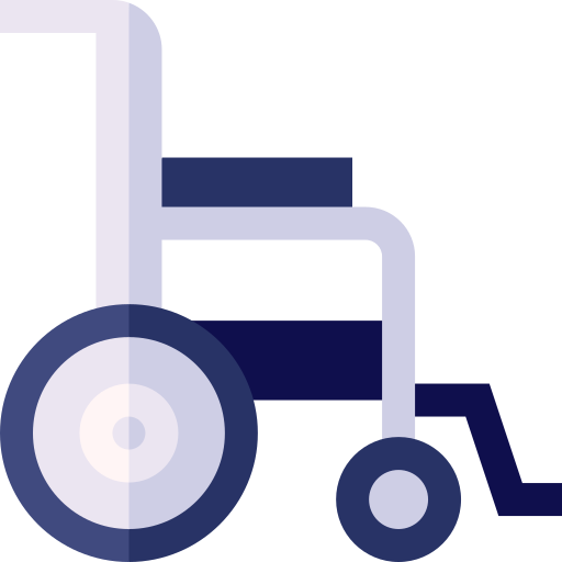 Wheelchair Basic Straight Flat icon