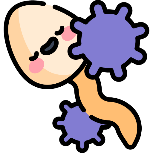 Сперматозоид Kawaii Lineal color иконка