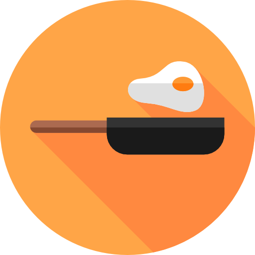 Frying pan Flat Circular Flat icon