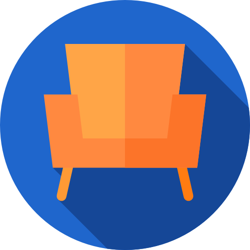 Armchair Flat Circular Flat icon