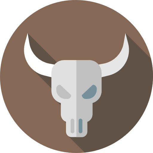 cranio di bestiame Flat Circular Flat icona