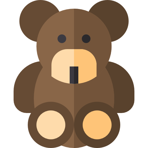 Teddy bear Basic Straight Flat icon