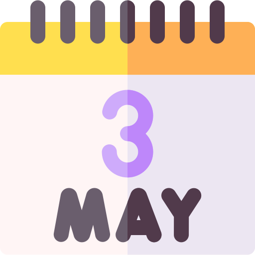 3 maggio Basic Rounded Flat icona