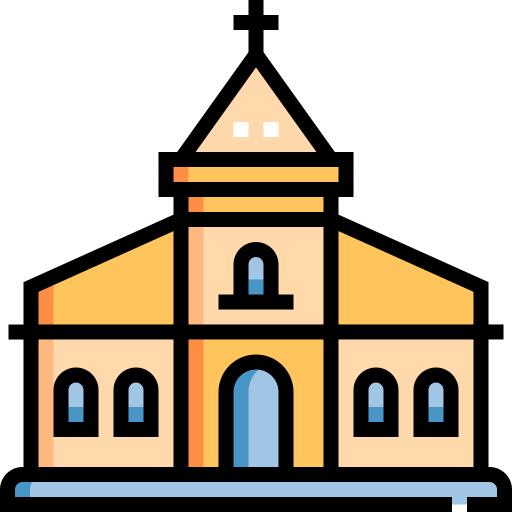 kerk Detailed Straight Lineal color icoon