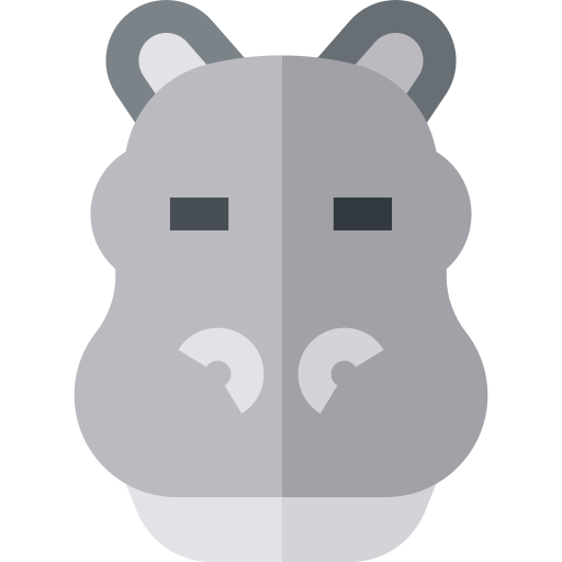 hipopótamo Basic Straight Flat Ícone