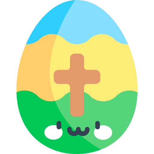 el huevo de pascua Kawaii Flat icono