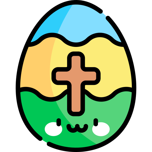 el huevo de pascua Kawaii Lineal color icono