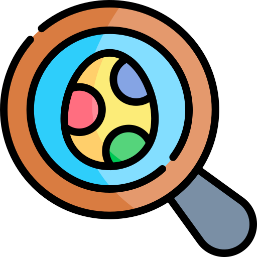 búsqueda de huevos Kawaii Lineal color icono