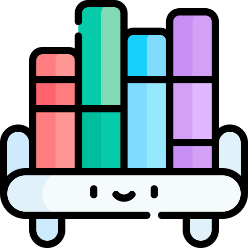 libreria Kawaii Lineal color icona