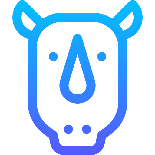 rinoceronte Basic Gradient Lineal color icono