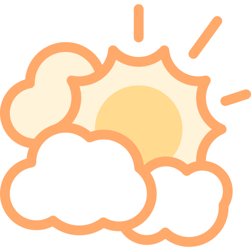 Cloudy day Detailed color Lineal color icon