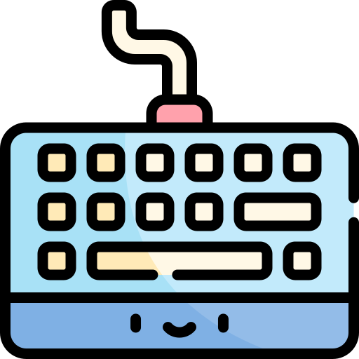 tastiera Kawaii Lineal color icona