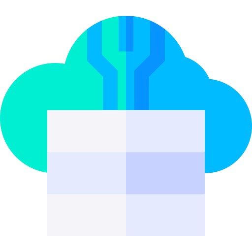 base de datos en la nube Basic Straight Flat icono