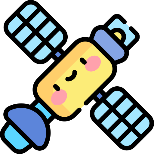 Satellite Kawaii Lineal color icon