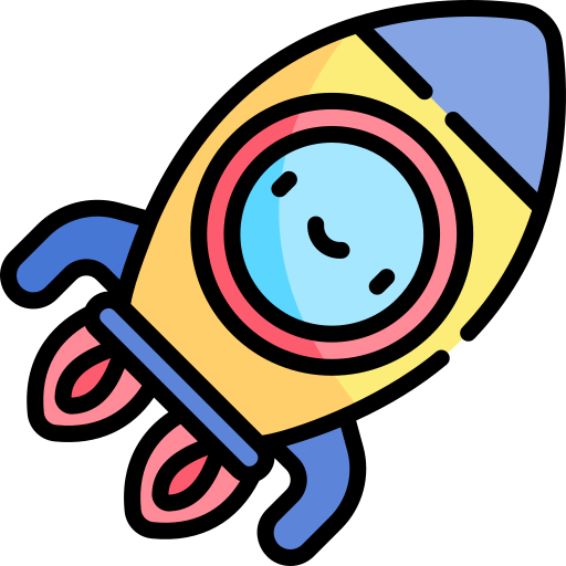 Rocket Kawaii Lineal color icon