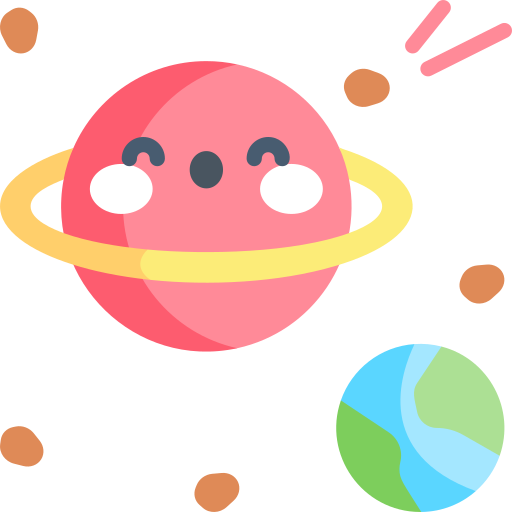 планета Kawaii Flat иконка