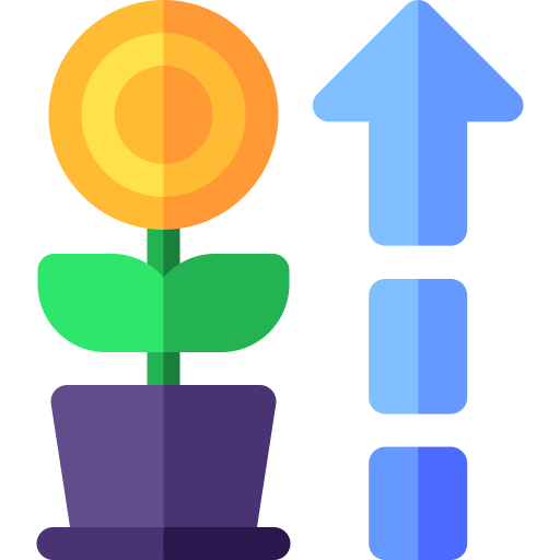 Growth Basic Rounded Flat icon