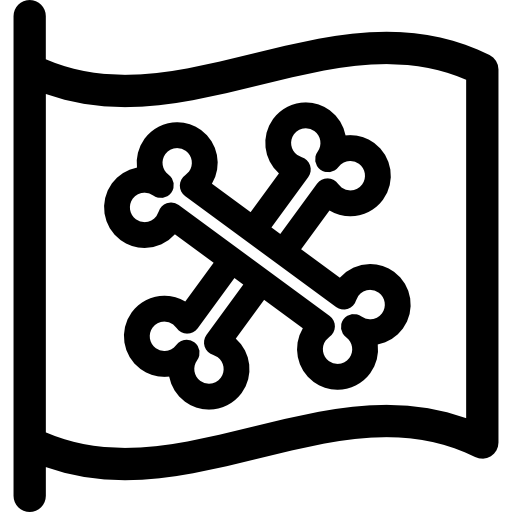 drapeau pirate Curved Lineal Icône