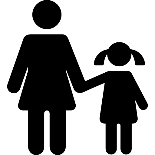 Mother and Daughter Pictograms Fill icon