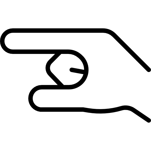 mão mostrando tamanho Special Lineal Ícone