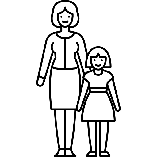 samotna matka z dzieckiem  ikona