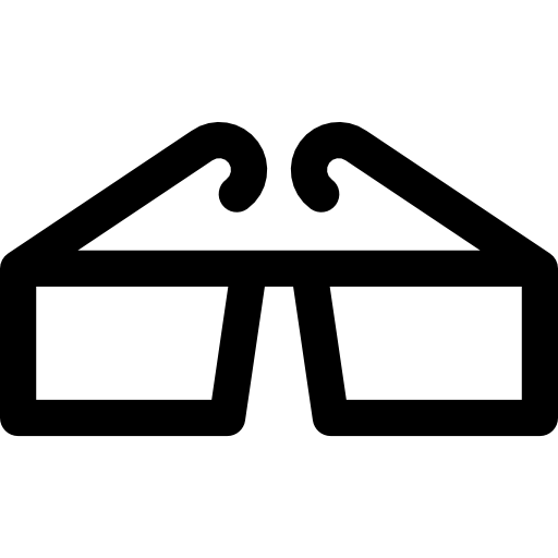 3D Glasses Curved Lineal icon