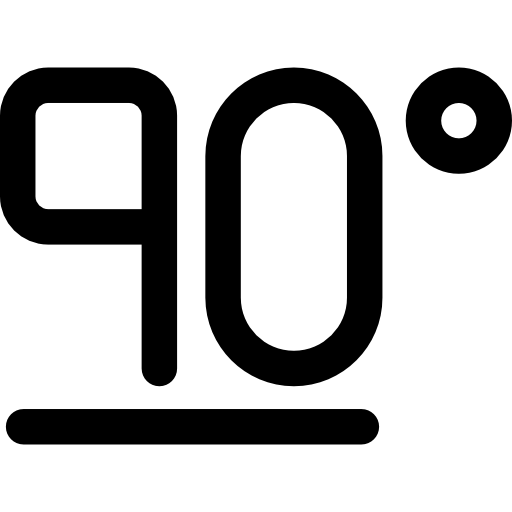 90 stopni Basic Rounded Lineal ikona
