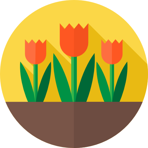 tulipanes Flat Circular Flat icono