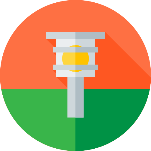 Lamppost Flat Circular Flat icon