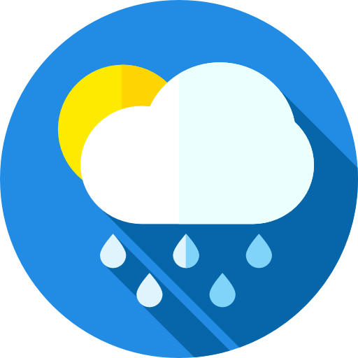 雨の Flat Circular Flat icon