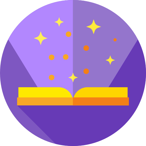 magiczna książka Flat Circular Flat ikona