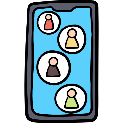 facetime Hand Drawn Color icon