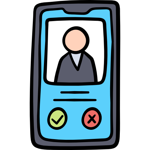 binnenkomend telefoongesprek Hand Drawn Color icoon
