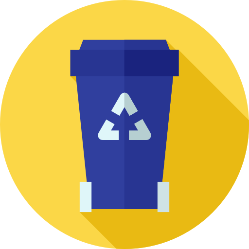papelera de reciclaje Flat Circular Flat icono