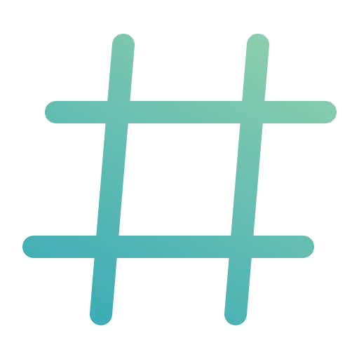 hashtag Generic gradient outline icoon