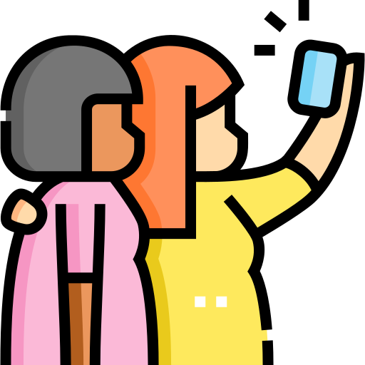 selfie Detailed Straight Lineal color icon