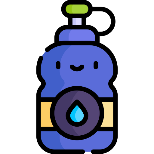 botella de agua Kawaii Lineal color icono