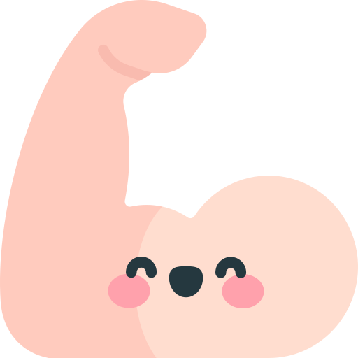 근육 Kawaii Flat icon