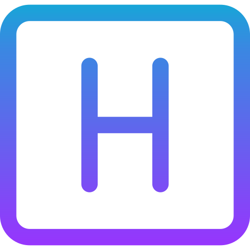 brief h Generic gradient outline icoon