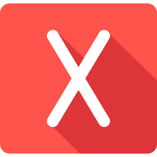 Letter x Generic color fill icon