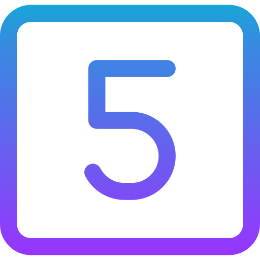 numero 5 Generic gradient outline icona