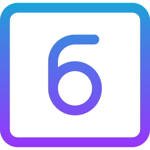 número 6 Generic gradient outline icono