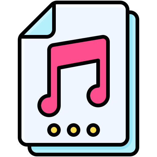 archivo de audio Generic color lineal-color icono