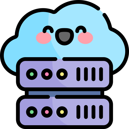 Облачный сервер Kawaii Lineal color иконка